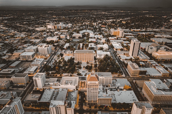 DOWNTOWN FRESNO DRONE PICTURE | Staffing and Temp Agency in Fresno